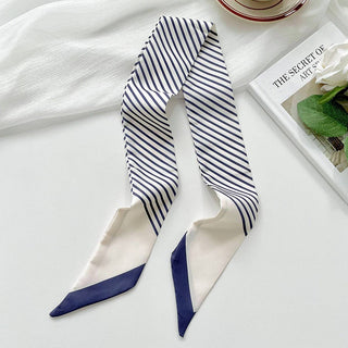 Striped Skinny Scarf Hair Tie Bag Ribbon WrapStrip_CWASC1979