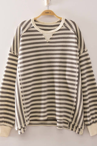 NT12742-Stripe Waffle Top