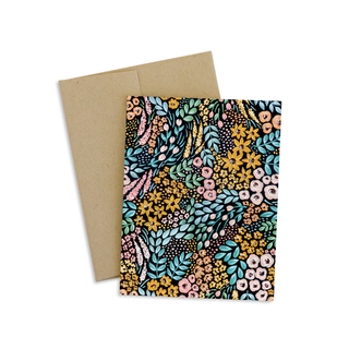 Black Floral Greeting Card