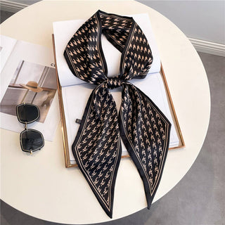 FASHIONABLE DOUBLE-LAYER NARROW SILK HEAD SCARF