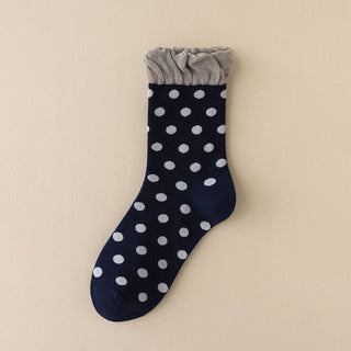 Polka Dot Lace Sweet Bubble Style Fashion Socks_CWMS02783
