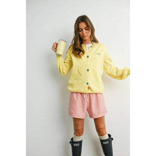 Casual Striped Drawstring Shorts - BMP7940: YELLOW MULTI / M