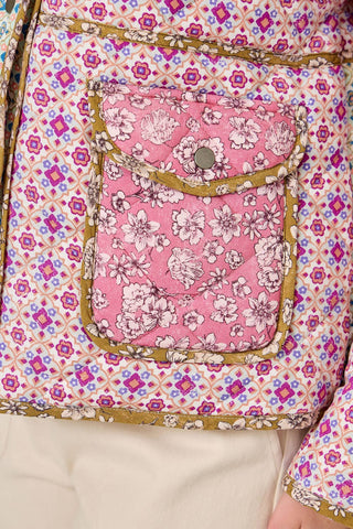 Mixed Media Quilted Jacket Ivory