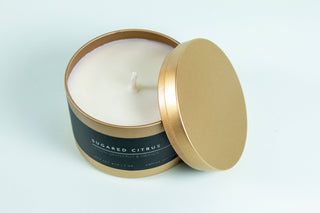 Matte Gold Travel Tin Soy Candle