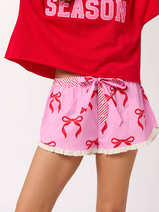 ASST/6 BOW BOXER SHORTS,PINK