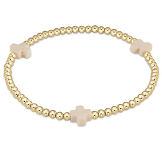 Signature Cross Off White 3mm Bracelet enewton
