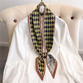 FASHIONABLE DOUBLE-LAYER NARROW SILK HEAD SCARF