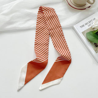 Striped Skinny Scarf Hair Tie Bag Ribbon WrapStrip_CWASC1979