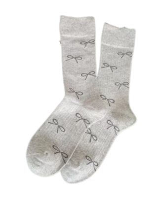 Light Gray Bow Socks