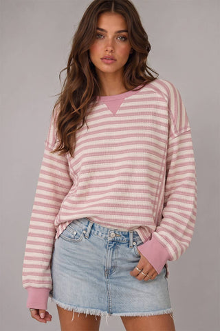 NT12742-Stripe Waffle Top