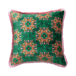 Green Floral Pillow