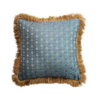 16" Square Fabric Blend Jacquard Printed Pillow w/ Brocade Pattern
