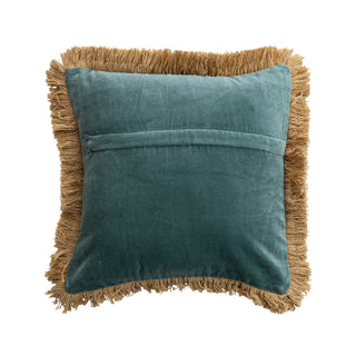 Fabric Blend Jacquard Printed Pillow w/ Brocade Pattern, Eyelash