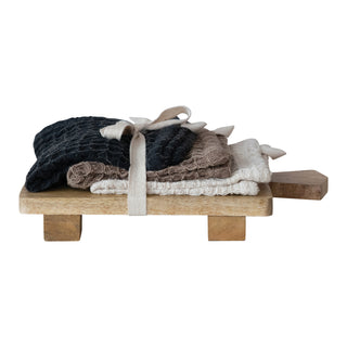 Three Waffle Weave Dish Cloths w/ Cheese/Serving Board
