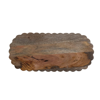Oval Mango Wood Scalloped Cheese/Serving Board
