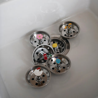 Stainless Steel Sink Strainer/Stopper with Icon, 6 Styles