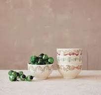 Stoneware Bowls with Bows