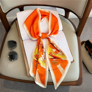 FASHIONABLE DOUBLE-LAYER NARROW SILK HEAD SCARF