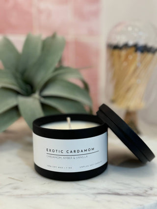 NEW! Matte Black Travel Tin Soy Candle