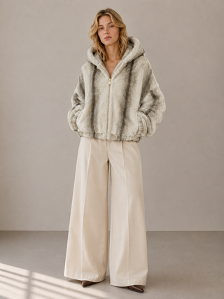 Oyster Bay Jacket — Hooded Faux Fur Zip Jacket