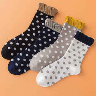 Polka Dot Lace Sweet Bubble Style Fashion Socks_CWMS02783