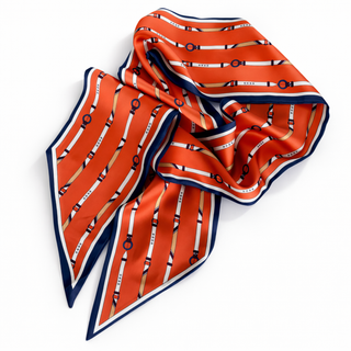 Saddle Stripe Silky Jumbo Twilly Scarf – Classic Equestrian Elegance