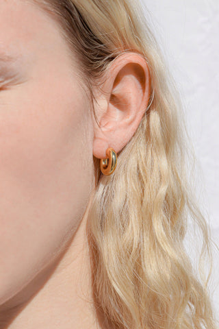 18K Gold PVD Stainless Steel Chunky Gold Huggie Earrings