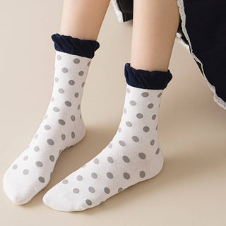Polka Dot Lace Sweet Bubble Style Fashion Socks_CWMS02783