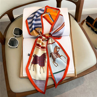 FASHIONABLE DOUBLE-LAYER NARROW SILK HEAD SCARF