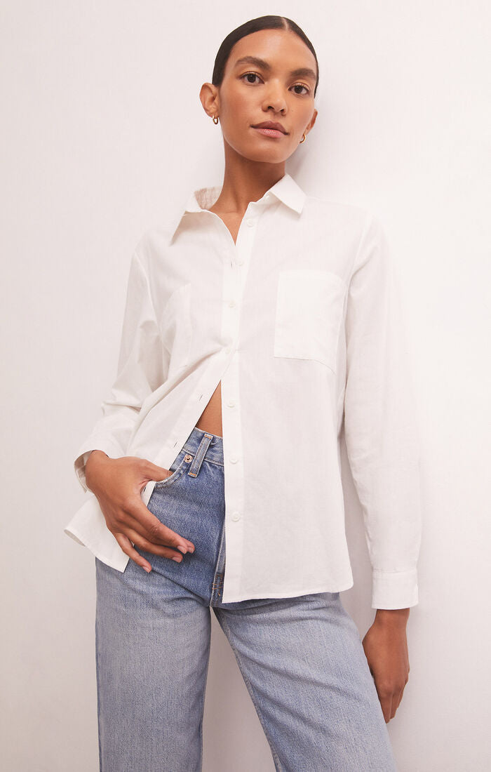 Eliza Woven Top White