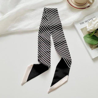 Striped Skinny Scarf Hair Tie Bag Ribbon WrapStrip_CWASC1979