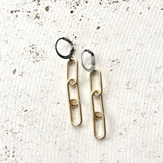 Matte metal Earrings Paperclip: Matte gunmetal