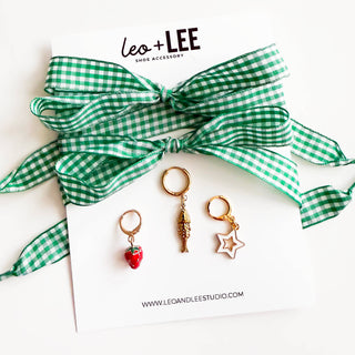 Gingham Shoe Charms and Lace Sets  Sneaker Charm Sets