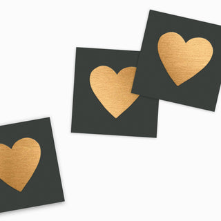 Small Match Box: Embossed Gold Heart