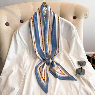 FASHIONABLE DOUBLE-LAYER NARROW SILK HEAD SCARF