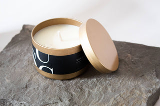 Matte Gold Travel Tin Soy Candle
