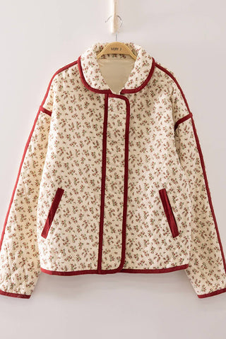 NJ90412-Floral Quilted Jacket