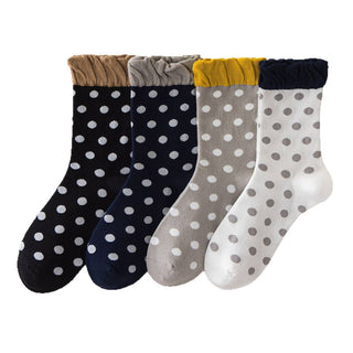 Polka Dot Lace Sweet Bubble Style Fashion Socks_CWMS02783