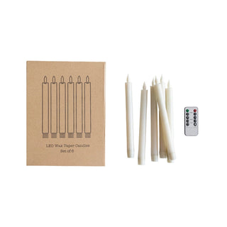 Flameless Taper Candles - Set of 6