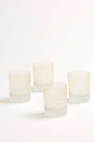 Rocks Glass Frosted Ikat