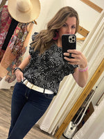 Jeanie Flutter Sleeve Floral Top