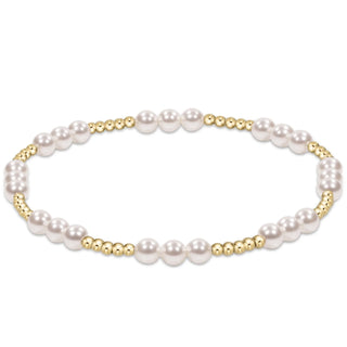 Classic Joy Pattern 4mm Pearl & Gold Bracelet enewton