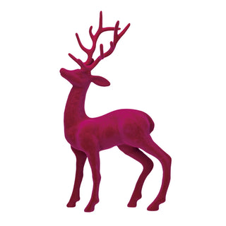 Pink Flocked Reindeer