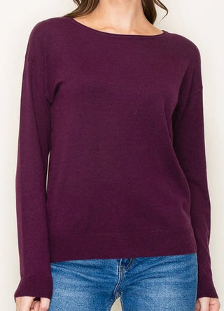 Plum Boat Neck Sweater