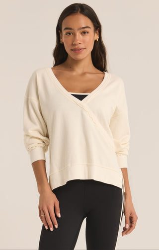 Reversible Washed Sweatshirt, Sandstone