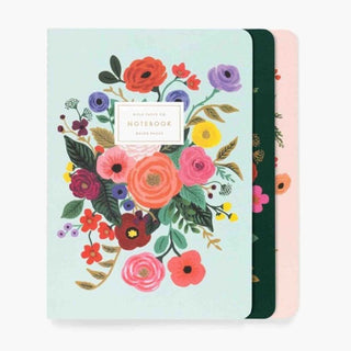 Assorted Set of 3 Garden Party Notebooks by Rifle