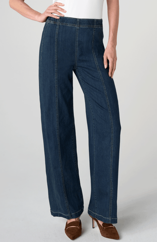 Pull-On Wide Leg W/ Seam Detail 32' Ins - Crosswind by Liverpool