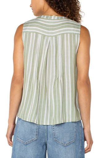 Sleeveless Popover Blouse Martini Olive