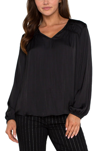 Black V-neck Blouse