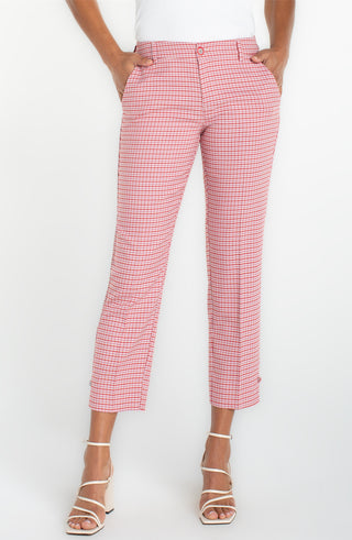 Kelsey Crop Trouser in Cherry Plaid 26"  by Liverpool